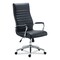 Alera Eddleston Leather Manager Chair Supports Up to 275 lbs. - Black Seat/Back, Chrome Base